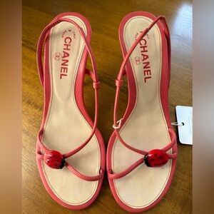 Rare Authentic Vintage Chanel Ladybug Heels size 39